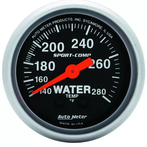 Autometer 2-1/16" 140-280 °F Water Temperature Gauge SPORT-COMP | Universal (3331)