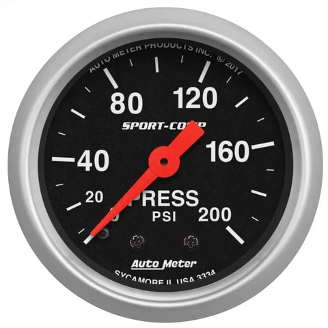 Autometer 2-1/16" 0-200 PSI Pressure Gauge SPORT-COMP | Universal (3334)