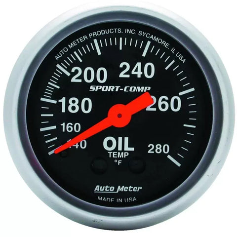 Autometer 2-1/16" 140-280 °F Oil Temperature Gauge SPORT-COMP | Universal (3341)