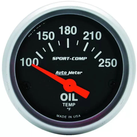 Autometer 2-1/16" 100-250 °F Oil Temperature Gauge SPORT-COMP | Universal (3347)