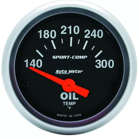Autometer 2-1/16" 140-300 °F Oil Temperature Gauge SPORT-COMP | Universal (3348)