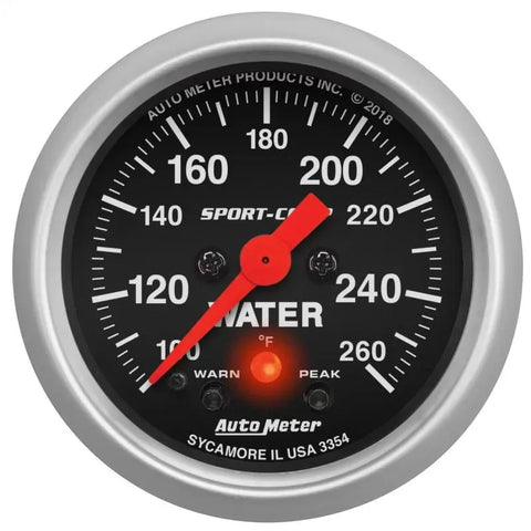 Autometer 2-1/16" 100-260 °F Water Temperature Gauge SPORT-COMP | Universal (3354)