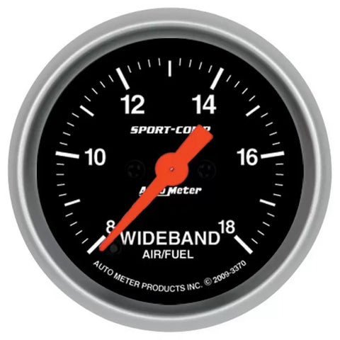 Autometer 2-1/16" ANALOG 8:1-18:1 AFR Air/Fuel Ratio-Wideband Gauge SPORT-COMP | Universal (3370)