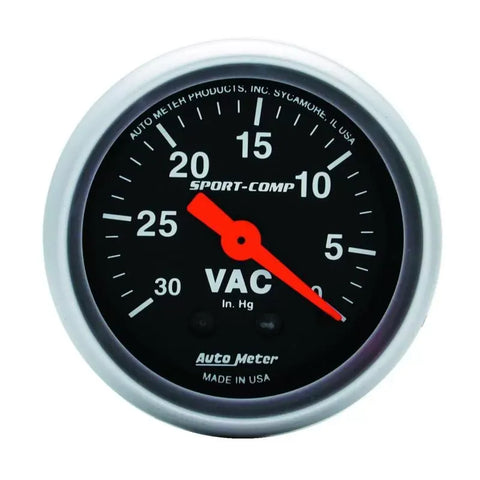 Autometer 2-1/16" 0-30 IN HG Vacuum Gauge SPORT-COMP | Universal (3384)