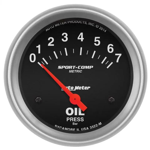Autometer 2-5/8" 0-7 BAR Oil Pressure Gauge SPORT-COMP | Universal (3522-M)