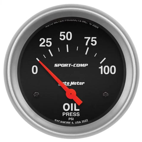 Autometer 2-5/8" 0-100 PSI Oil Pressure Gauge SPORT-COMP | Universal (3522)