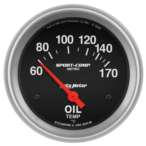 Autometer 2-5/8" 60-170 °C Oil Temperature Gauge SPORT-COMP | Universal (3543-M)