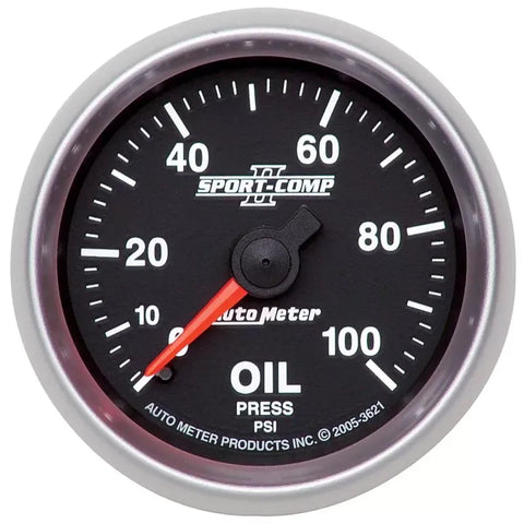 Autometer 2-1/16" 0-100 PSI Oil Pressure Gauge SPORT-COMP II | Universal (3621)