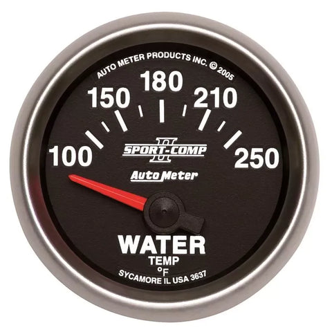 Autometer 2-1/16" 100-250 °F Water Temperature Gauge SPORT-COMP II | Universal (3637)
