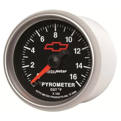 Autometer 2-1/16" 0-1600 °F Pyrometer EGT Gauge CHEVY Red BOWTIE | Universal (3644-00406)