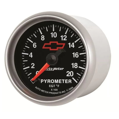 Autometer 2-1/16" 0-2000 °F Pyrometer EGT Gauge CHEVY Red BOWTIE | Universal (3645-00406)