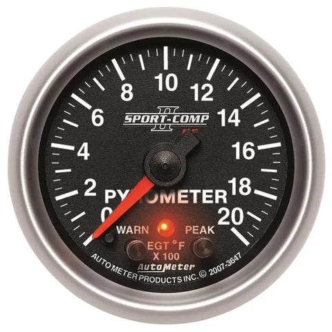 Autometer 2-1/16" 0-2000 °F Pyrometer EGT Gauge SPORT-COMP II | Universal (3647)