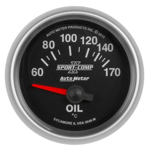 Autometer 2-1/16" 60-170 C Oil Temperature Gauge SPORT COMP II | Universal (3648-M)