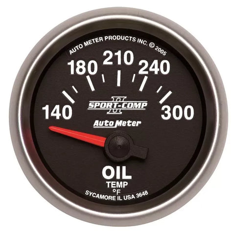 Autometer 2-1/16" 140-300 °F Oil Temperature Gauge SPORT-COMP II | Universal (3648)