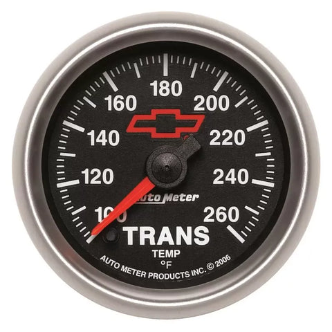 Autometer 2-1/16" 100-260 °F Transmission Temp Gauge CHEVY Red BOWTIE | Universal (3657-00406)