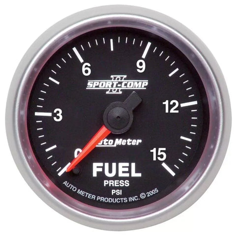 Autometer 2-1/16" 0-15 PSI Fuel Pressure Gauge SPORT-COMP II | Universal (3661)