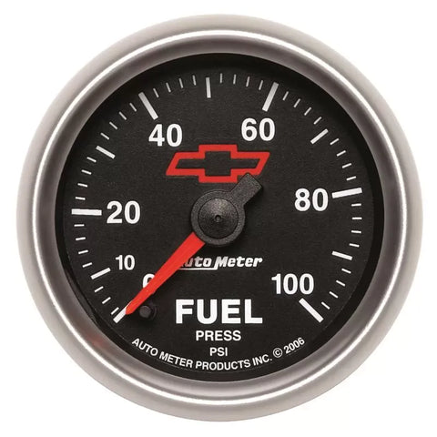 Autometer 2-1/16" 0-100 PSI Fuel Pressure Gauge CHEVY Red BOWTIE | Universal (3663-00406)