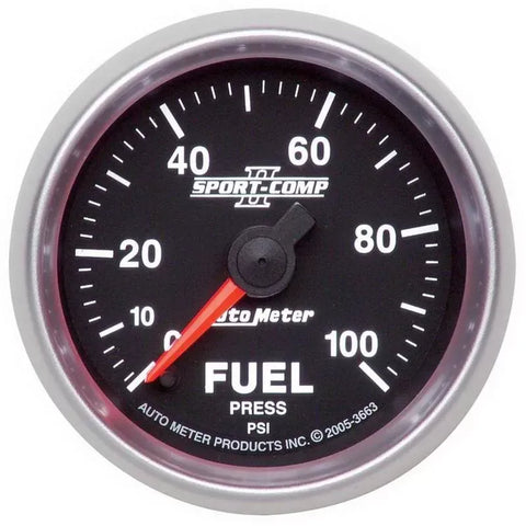Autometer 2-1/16" 0-100 PSI Fuel Pressure Gauge SPORT-COMP II | Universal (3663)