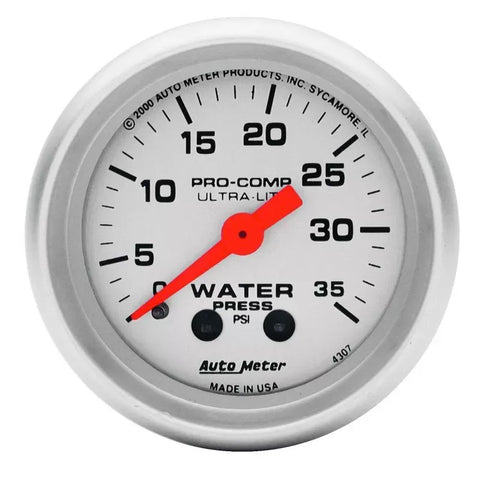 Autometer 2-1/16" 0-35 PSI Water Pressure Gauge ULTRA-LITE | Universal (4307)