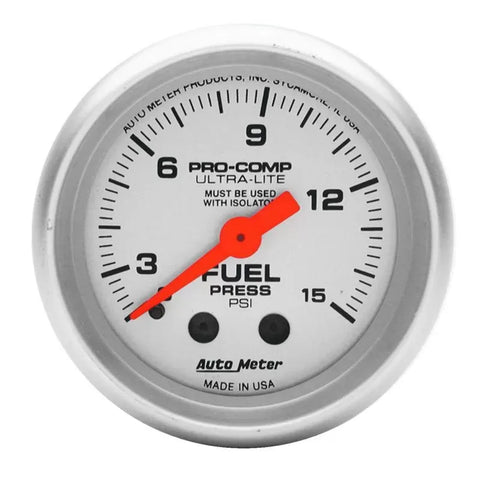 Autometer 2-1/16" 0-15 PSI Fuel Pressure Gauge ULTRA-LITE | Universal (4311)
