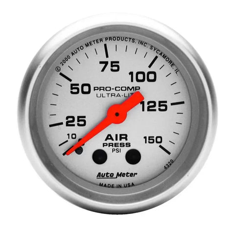 Autometer 2-1/16" 0-150 PSI Air Pressure Gauge ULTRA-LITE | Universal (4320)