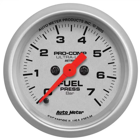 Autometer 2-1/16" 0-7 BAR Fuel Pressure Gauge ULTRA-LITE | Universal (4363-M)