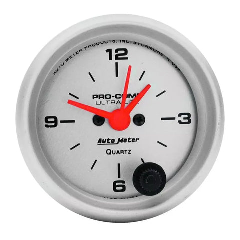 Autometer 2-1/16" 12-Hour Clock Gauge ULTRA-LITE | Universal (4385)