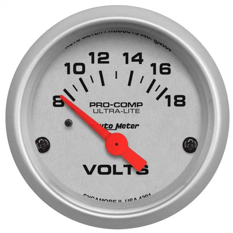 Autometer 2-1/16" 8-18V Voltmeter Gauge ULTRA-LITE | Universal (4391)
