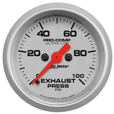 Autometer 2-1/16" 0-100 PSI Exhaust Press Gauge ULTRA-LITE | Universal (4394)