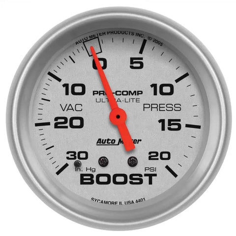 Autometer 2-5/8" 30 IN HG/20 PSI Vacuum/Boost Gauge ULTRA-LITE | Universal (4401)