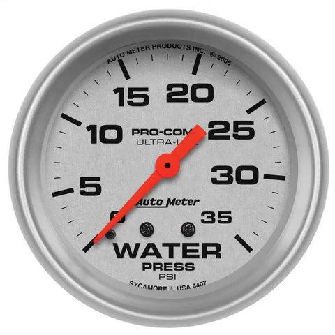 Autometer 2-5/8" 0-35 PSI Water Pressure Gauge ULTRA-LITE | Universal (4407)