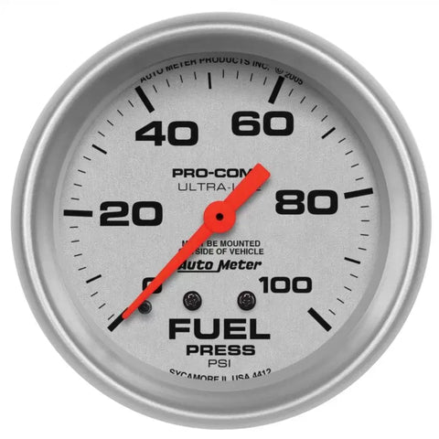 Autometer 2-5/8" 0-100 PSI Fuel Pressure Gauge ULTRA-LITE | Universal (4412)