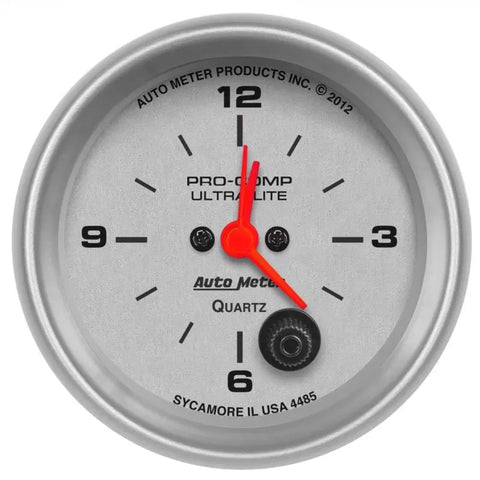 Autometer 2-5/8" 12-Hour Clock Gauge ULTRA-LITE | Universal (4485)
