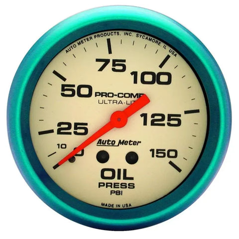 Autometer 2-5/8" 0-150 PSI Oil Pressure Gauge ULTRA-NITE | Universal (4523)