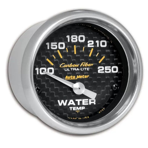Autometer 2-1/16" 100-250 °F Water Temperature Gauge Carbon Fiber | Universal (4737)