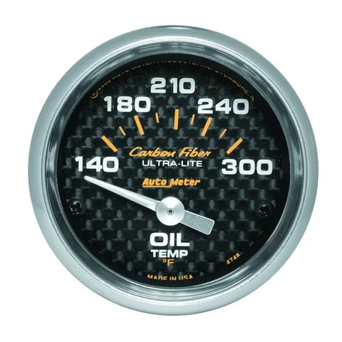 Autometer 2-1/16" 140-300 °F Oil Temperature Gauge Carbon Fiber | Universal (4748)