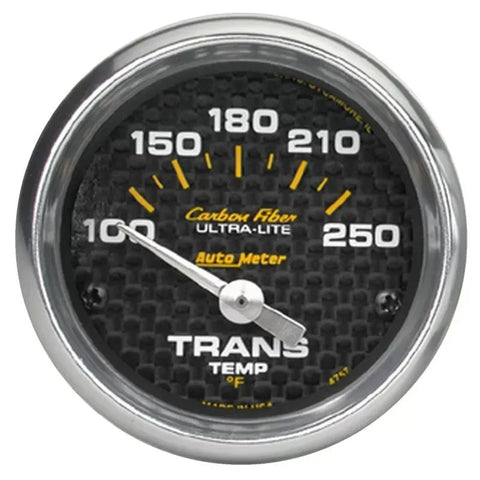 Autometer 2-1/16" 100-250 °F Transmission Temp Gauge Carbon Fiber | Universal (4757)