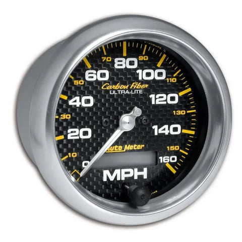 Autometer 3-3/8" 0-160 MPH Speedometer Gauge Carbon Fiber | Universal (4789)
