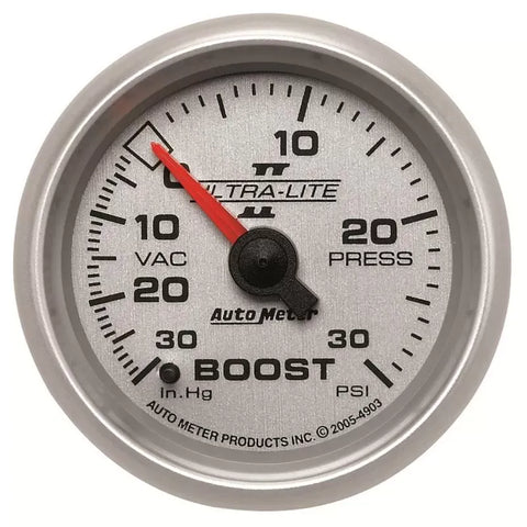 Autometer 2-1/16" 30 IN HG/30 PSI Vacuum/Boost Gauge ULTRA-LITE II | Universal (4903)