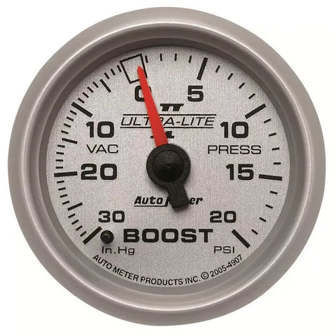 Autometer 2-1/16" 30 IN HG/20 PSI Vacuum/Boost Gauge ULTRA-LITE II | Universal (4907)