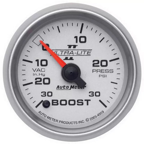 Autometer 2-1/16" 30 IN HG/30 PSI Vacuum/Boost Gauge ULTRA-LITE II | Universal (4959)