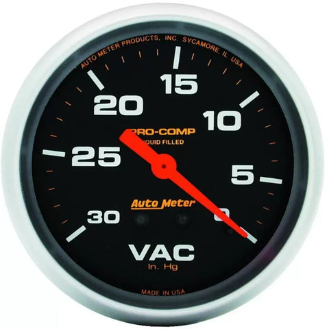 Autometer 2-5/8" 0-30 IN HG Vacuum Gauge Liquid Filled | Universal (5484)