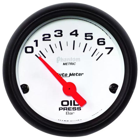 Autometer 2-1/16" 0-7 BAR Oil Pressure Gauge Phantom | Universal (5727-M)