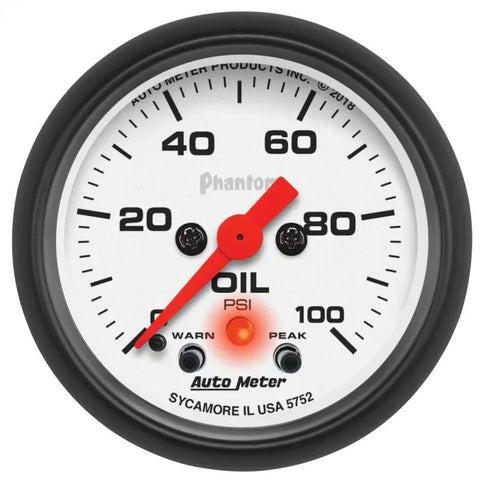 Autometer 2-1/16" 0-100 PSI Oil Pressure Gauge Phantom | Universal (5752)