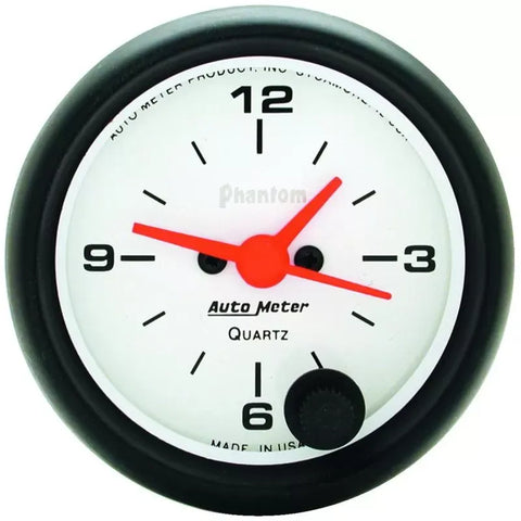 Autometer 2-1/16" 12-Hour Clock Gauge Phantom | Universal (5785)