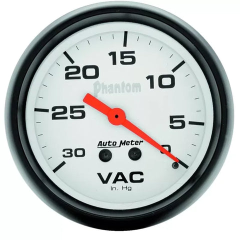 Autometer 2-5/8" 0-30 IN HG Vacuum Gauge Phantom | Universal (5884)