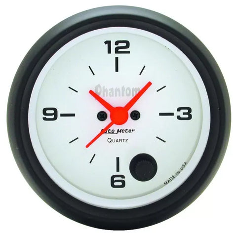 Autometer 2-5/8" 12-Hour Clock Gauge Phantom | Universal (5885)
