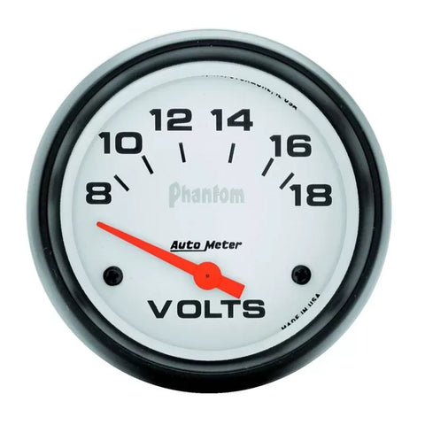 Autometer 2-5/8" 8-18V Voltmeter Gauge Phantom | Universal (5891)