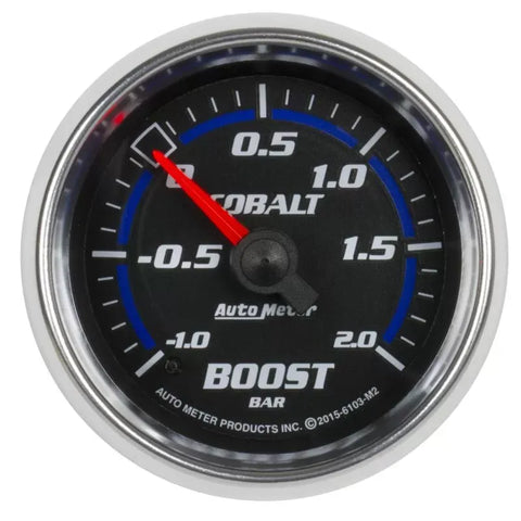 Autometer 2-1/16" -1/+2 BAR Mechanical Vacuum/Boost Gauge Cobalt | Universal (6103-M2)