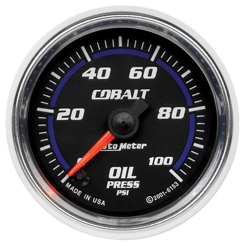 Autometer 2-1/16" 0-100 PSI Oil Pressure Gauge Cobalt | Universal (6153)